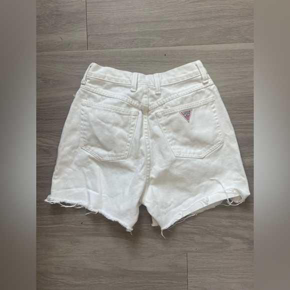 Guess by George’s Marciano vintage white high waisted distressed denim shorts - Picture 4 of 4